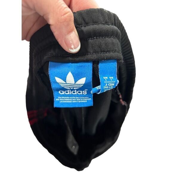 Adidas Trefoil Logo Adjustable Cuff Casual Pull On Pants Red Striped Size Large - Picture 10 of 13